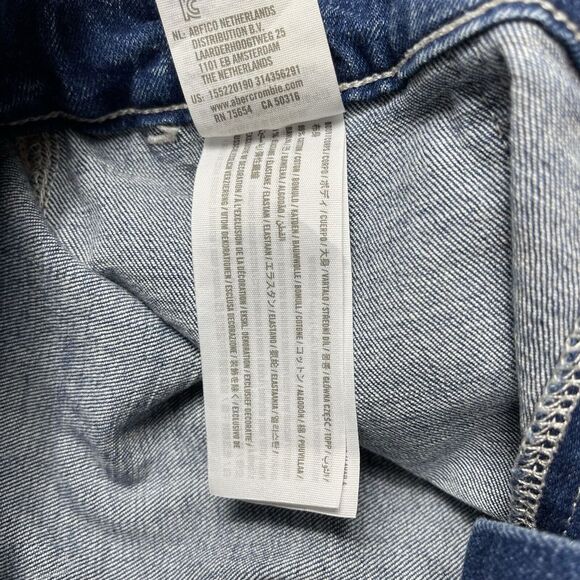 Abercrombie & Fitch Jeans Womens 29/8 Blue Denim Ultra High Rise Straight Belted - Picture 11 of 13